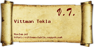 Vittman Tekla névjegykártya